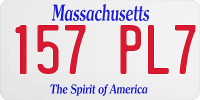 MA license plate 157PL7