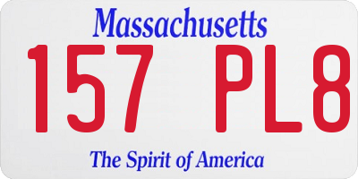 MA license plate 157PL8