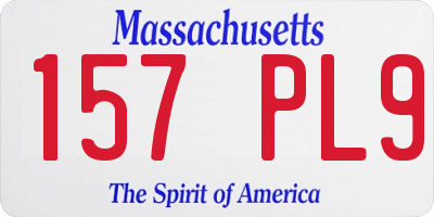 MA license plate 157PL9