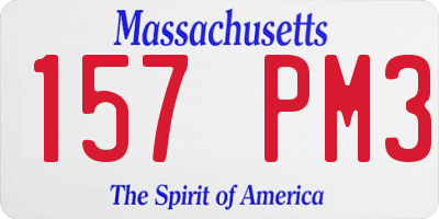 MA license plate 157PM3