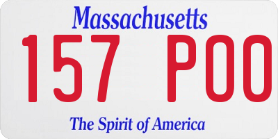 MA license plate 157PO0