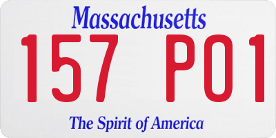MA license plate 157PO1