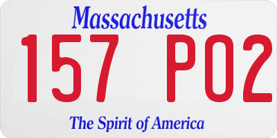 MA license plate 157PO2