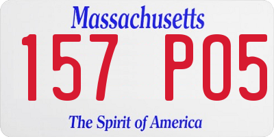 MA license plate 157PO5