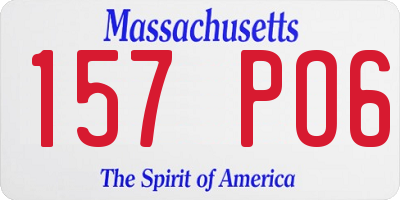 MA license plate 157PO6