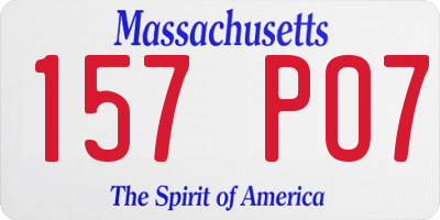 MA license plate 157PO7