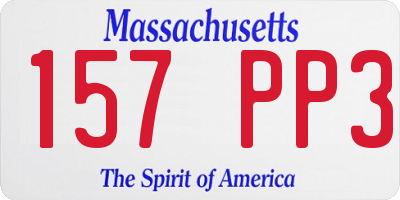 MA license plate 157PP3