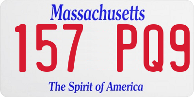 MA license plate 157PQ9