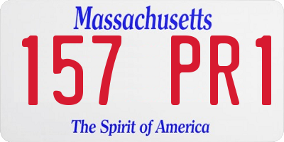 MA license plate 157PR1