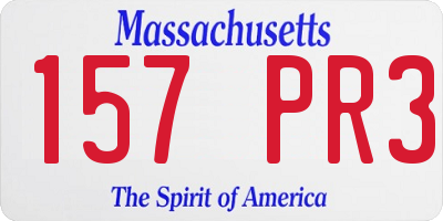 MA license plate 157PR3