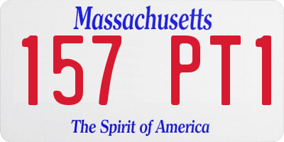 MA license plate 157PT1