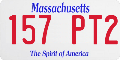 MA license plate 157PT2