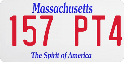 MA license plate 157PT4