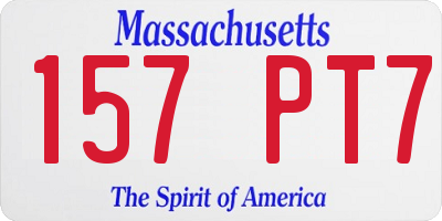 MA license plate 157PT7
