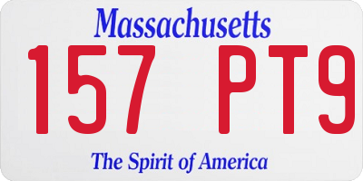 MA license plate 157PT9