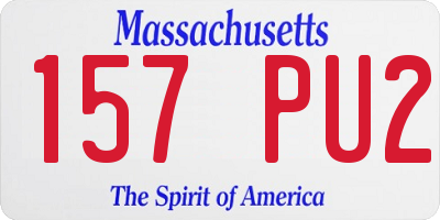 MA license plate 157PU2