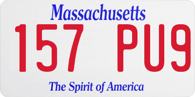MA license plate 157PU9