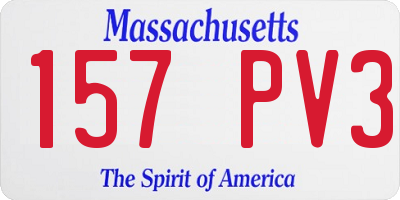 MA license plate 157PV3