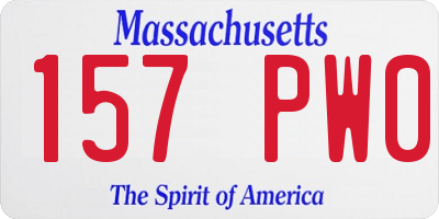 MA license plate 157PW0