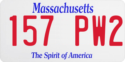 MA license plate 157PW2