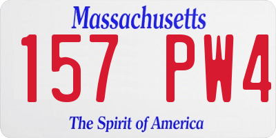 MA license plate 157PW4