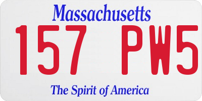 MA license plate 157PW5