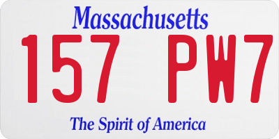 MA license plate 157PW7