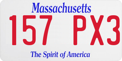 MA license plate 157PX3
