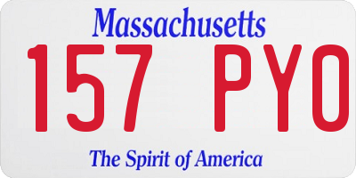 MA license plate 157PY0