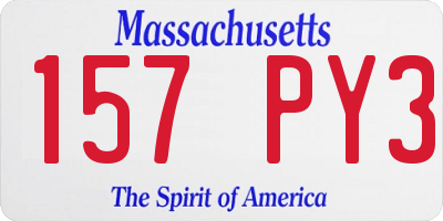 MA license plate 157PY3