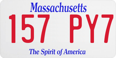 MA license plate 157PY7