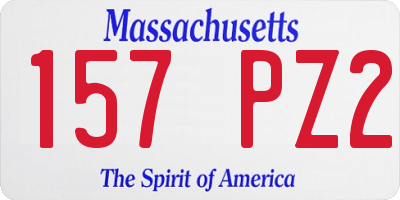 MA license plate 157PZ2