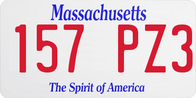 MA license plate 157PZ3