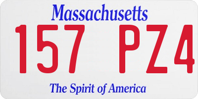 MA license plate 157PZ4
