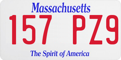 MA license plate 157PZ9