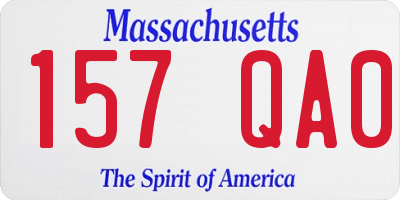 MA license plate 157QA0