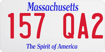 MA license plate 157QA2