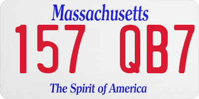 MA license plate 157QB7