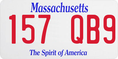 MA license plate 157QB9