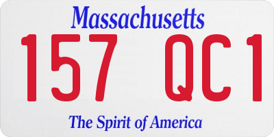 MA license plate 157QC1
