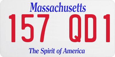 MA license plate 157QD1