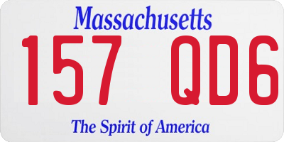 MA license plate 157QD6