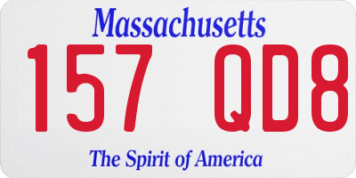MA license plate 157QD8