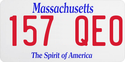 MA license plate 157QE0