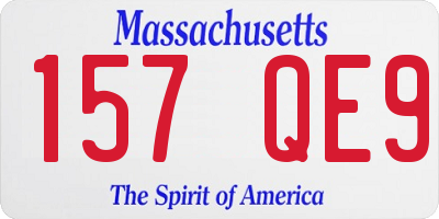 MA license plate 157QE9