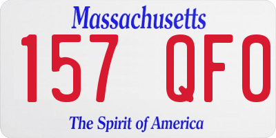 MA license plate 157QF0