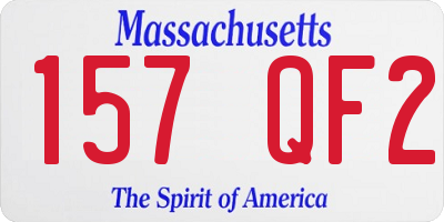 MA license plate 157QF2