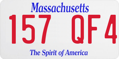 MA license plate 157QF4
