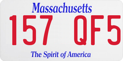 MA license plate 157QF5