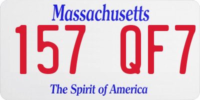 MA license plate 157QF7